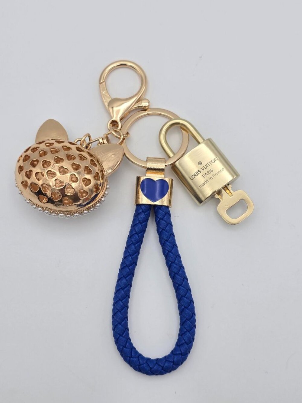 Louis Vuitton Gold Lock 🔑 Authentic LV Padlock + Unbranded Fox Head Bag Charm - Picture 7 of 8